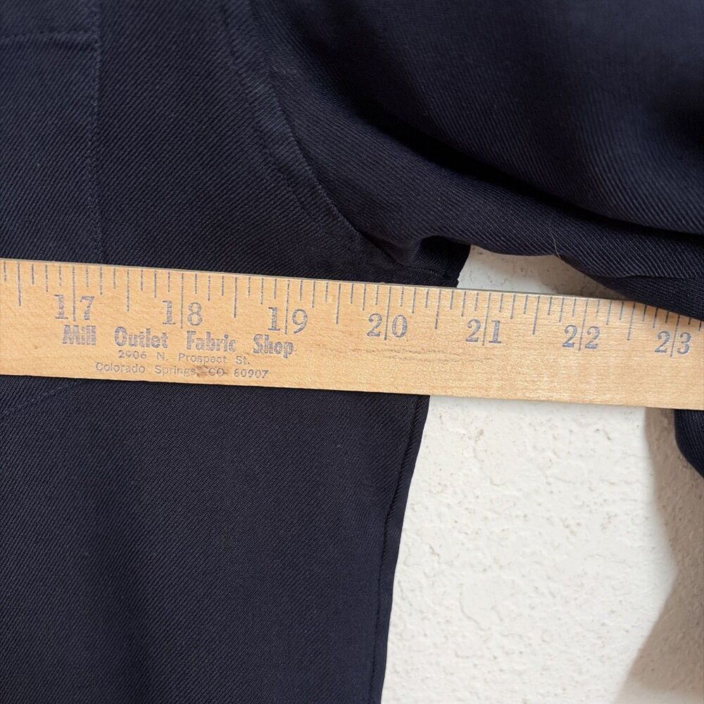 Ralph Lauren Womens L Navy Crest Button Up Blouse Old Money Quiet Luxury Preppy - Picture 6 of 7